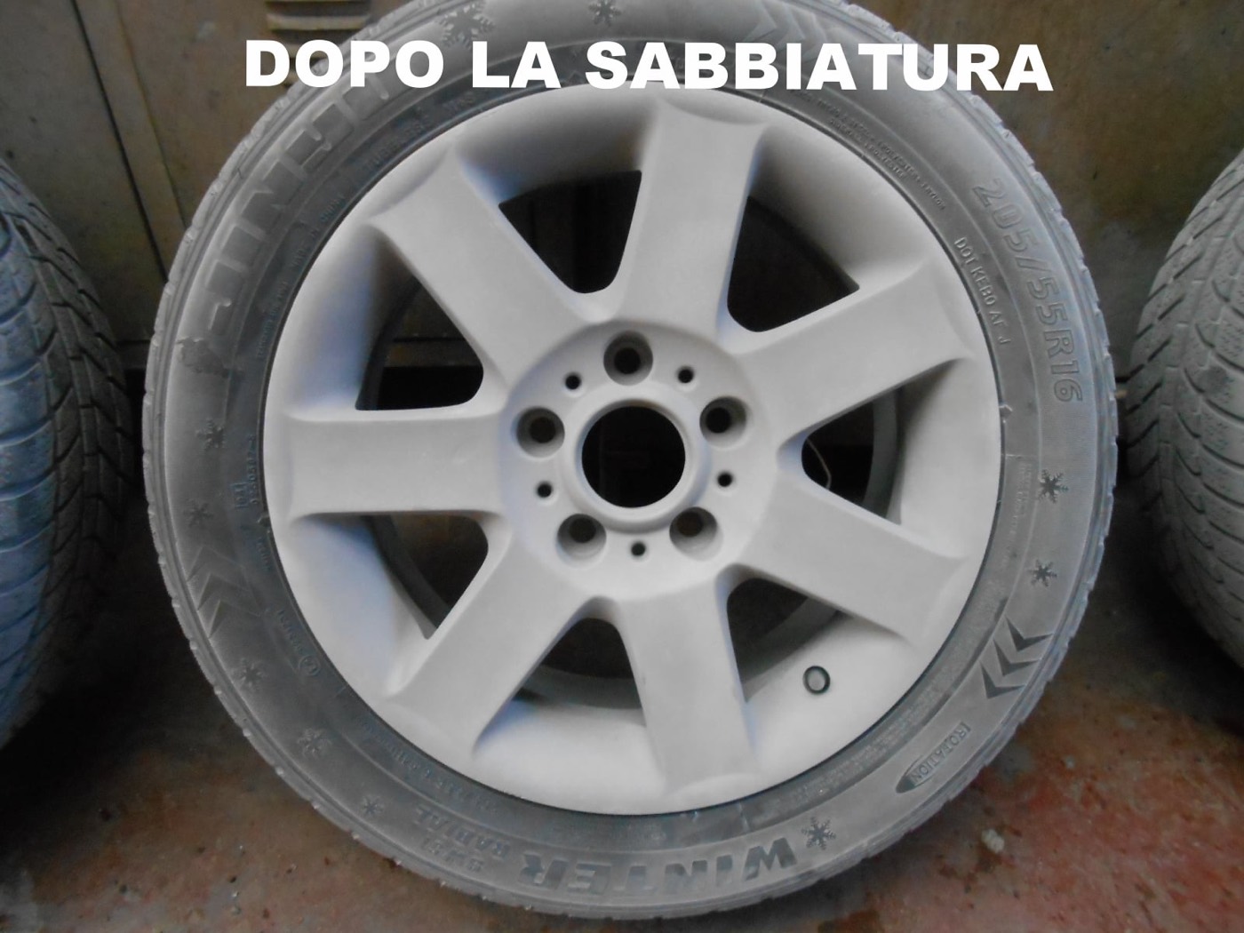 Dettaglio di sabbiatura fine